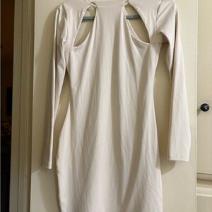 Susana Monaco Cream Long Sleeve Mini Dress